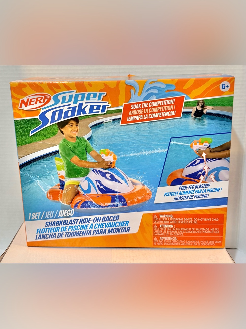 Nerf Super Soaker Stormforce Ride On Racer Inflatable Pool Float Brand New - Picture 3 of 7
